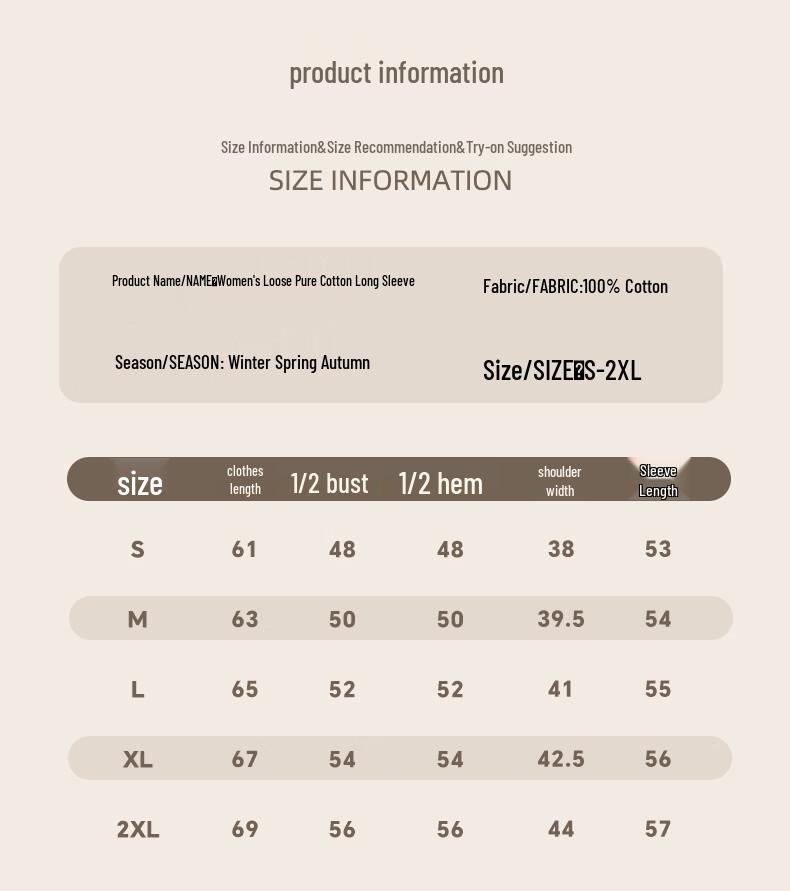 Baleno Women's 2026 New Loose Fit Pure Cotton Long Sleeve T-Shirt