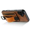 SUTENI H13 For iPhone 17 Case Card Holder Wristband Waxy Texture Leather+TPU+PC Phone Cover