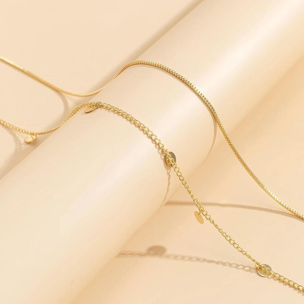 2Pcs/Set Sexy Sequins Belly Waist Chain for Women Summer Bikini Gold Color Multilayer Thin Chain Body Jewelry Y2K Accessories