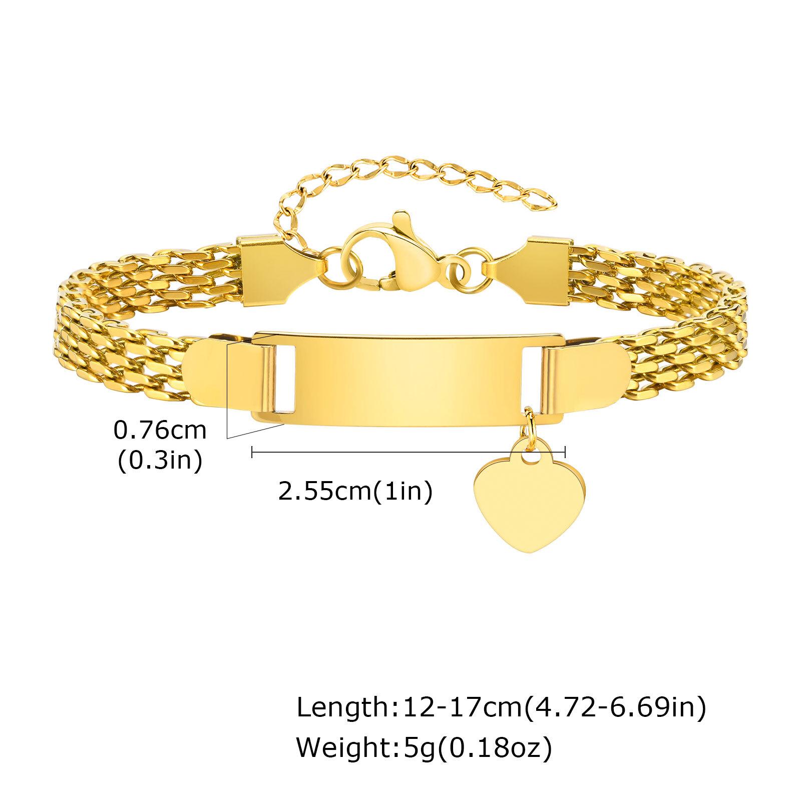

Free Engraving Stainless Steel Custom Bracelets Name Date Gold Color Heart Butterfly Shape For Baby Child s Birthday Gift