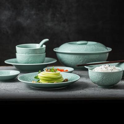 Sushis Celadon Ceramic 25-Piece Dinnerware Set