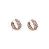 Fashionable Purple Full-diamond Minimalist Zirconia Ear Hoop High-end Ear Jewelry Accessory