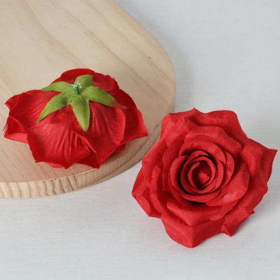 5 Stück Künstliche Rosenblütenköpfe Realistische Falsche Seidenrosenköpfe für Zuhause DIY Blumenwand Hochzeitsparty Geburtstag Babyparty Dekoration