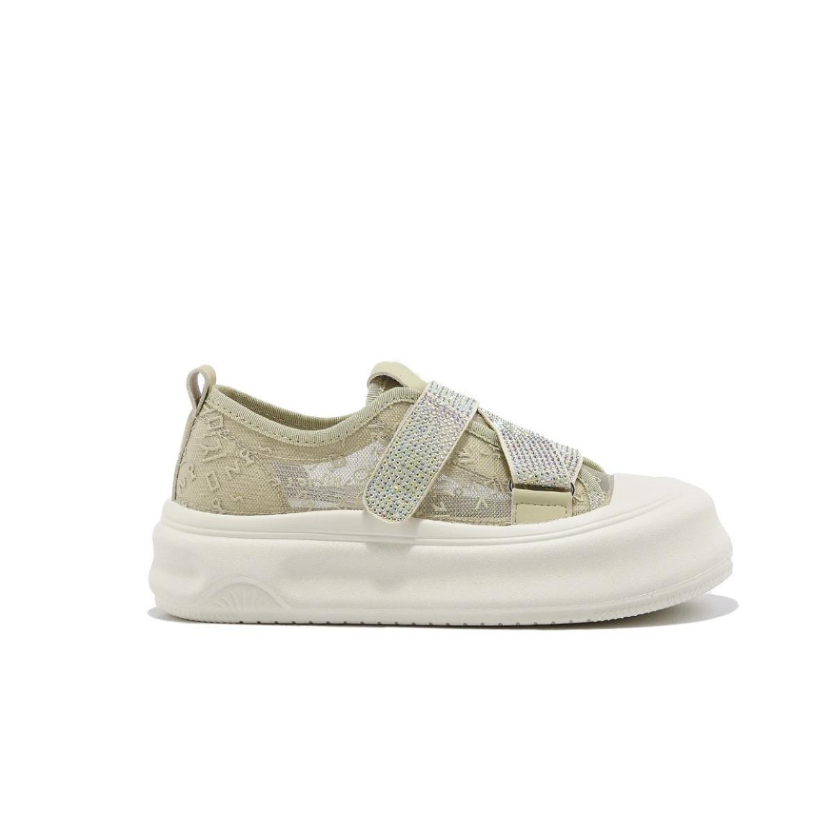 Туфли на платформе со стразами и липучками белого цвета для женщин — фото 5