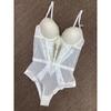 Lace Bodysuit Women With Back Cutout Push-Up Support Slim Fit Winter Wear