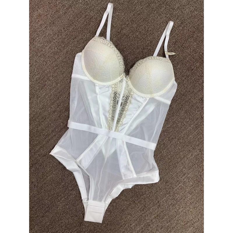 Lace Bodysuit Women With Back Cutout Push-Up Support Slim Fit Winter Wear