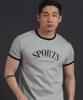 PHERMENON Muscle Fit Ringer Short Sleeve T-Shirt - Gray