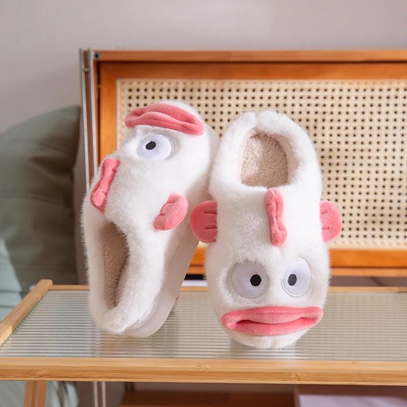 

Fashion Fluffy Platform Slippers Women House Flats Cute Cartoon Designer Lovely Winter Shoes Girls Fashion Plush Casual Footwear Elegant 36-37 белый