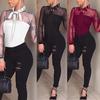 Women Sleeve Long Sexy Stretch Bodycon Bodysuit Tops Casual Leotard Plain Shirt
