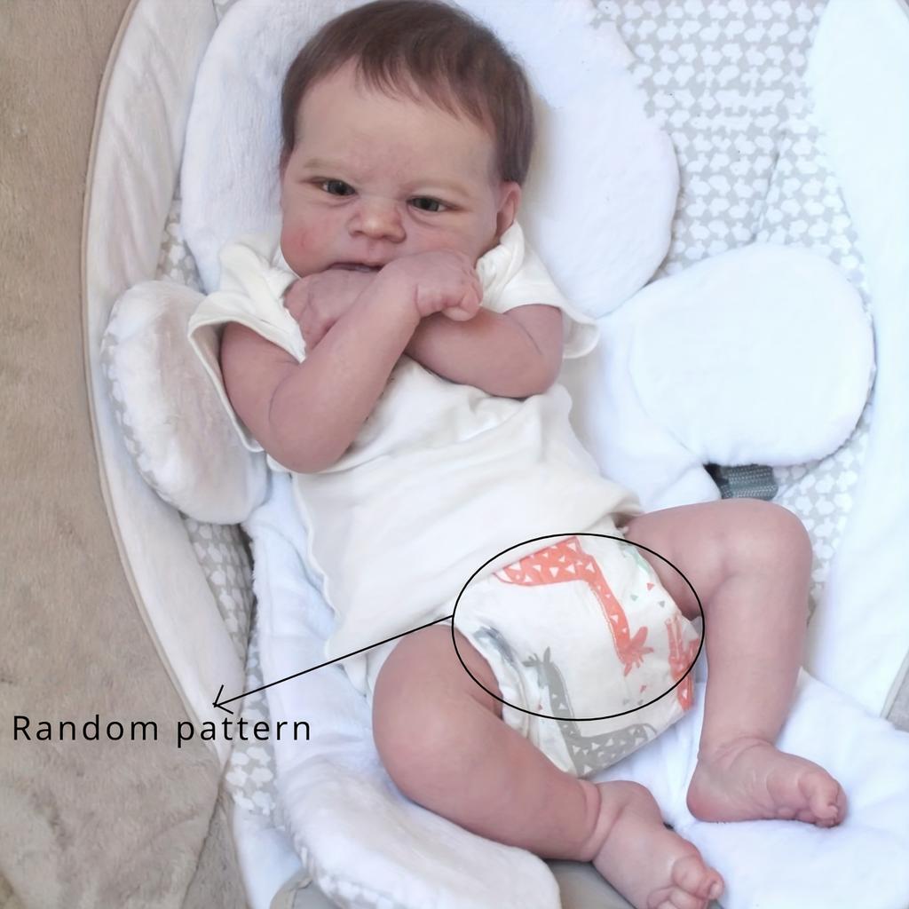 BZDOLL 18inch 45cm Soft Vinyl Reborn Baby Doll Girl Princess Newborn Bebe Toy for Kids Dress Up Art Doll with 3D Marble Skin Visible Veins Realistic