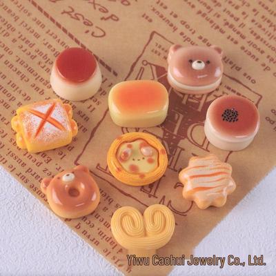 Little Bear Egg Tart DIY Kit: Cheese Bread, Cream Glue, Hair Clips, Crocs Charms, Resin Accessories
