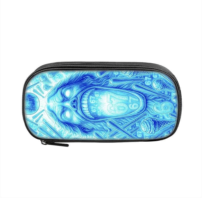 Six Seven Printed Pattern Nylon Pencil Case For Students With Compact Storage And Casual Style