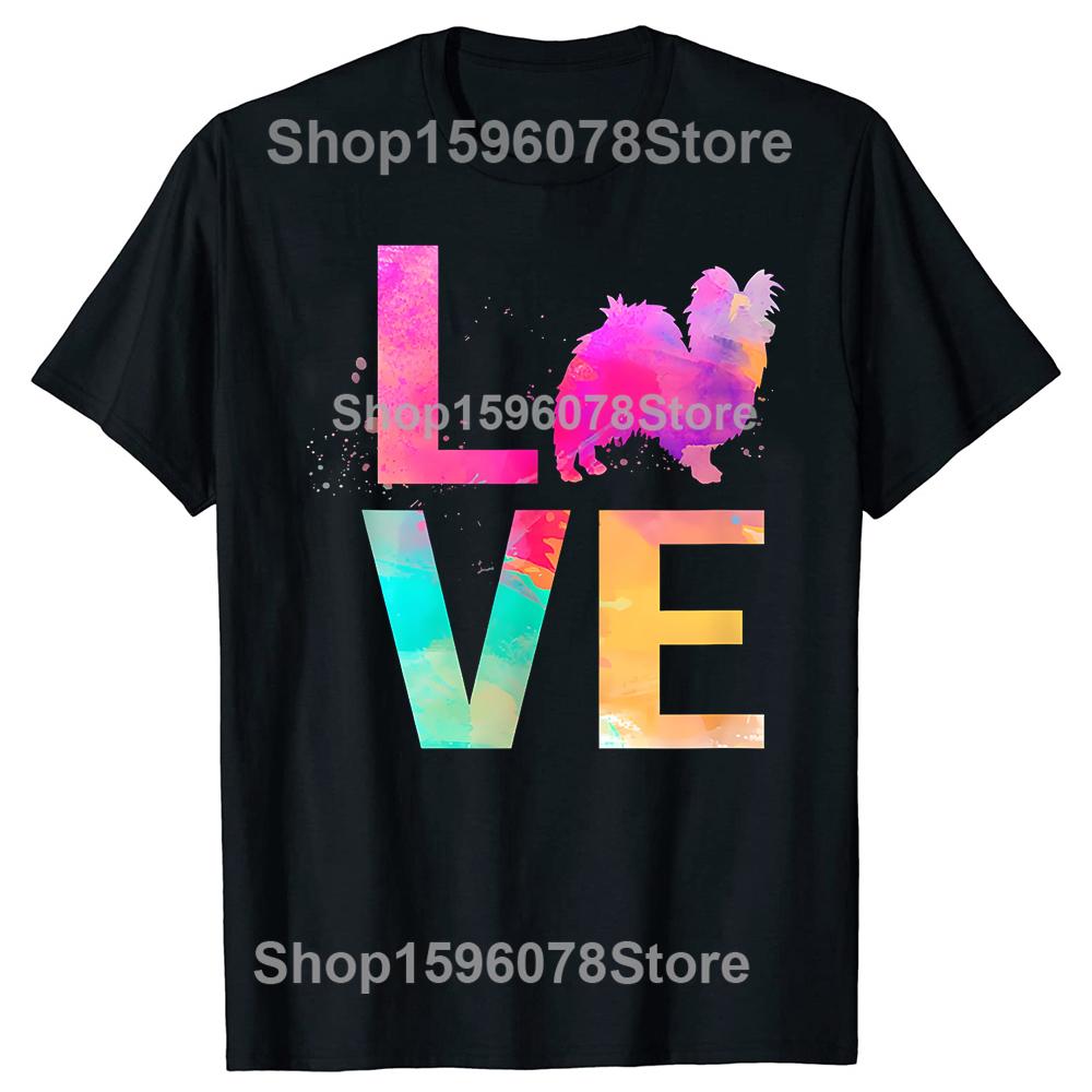 

Colorful Papillon Dog Mom TShirt Summer Men Clothing Fashion Vintage Summer Style Cotton Short Sleeve Oversized Tshirt Tops 4XL