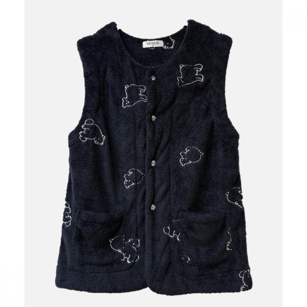 VenuS Cozy Warm Microfiber Polar Bear Embroidery Men S veSt Vev4967m navy/110