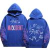 Sweat à capuche signature Stray Kids MAXIDENT Imprimés scriptés Stray Kids et au dos Stray Kids avec les signatures des 8 membres, Pullovers surdimensionnés pour fans de K-Pop