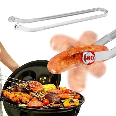 BBQ Kleště na obracení klobás Nerezové Nepřilnavé Kleště na klobásy Nádobí Dlouhá rukojeť Kuchyňské kleště na obracení Grilovací náčiní