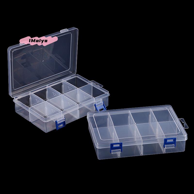 M-Multifunctional Box Case 20*13.5*4.5cm Large 8 Grids Plastic Storage Box Screw Electronic Component Transparent Organizer Box