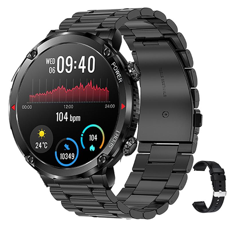 1.6"400*400 HD Duży Ekran Wodoodporny Smartwatch Męski 600 mAh Duża Bateria Monitor Fitness Połączenia Bluetooth Męski Smartwatch