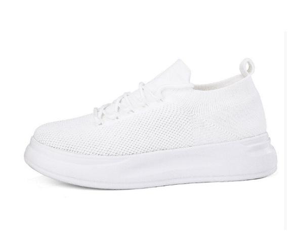 Spring and summer new breathable mesh shoes thick-soled fly-woven foot socks casual shoes
