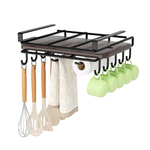 SVOHZAV Cutting Board Stand, Hanging Rack, Under-Cabinet Cutting Board Holder, Multi-functional Storage, Dish Towel Holder, Under-Cabinet Rack, Cookwa