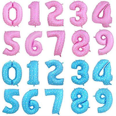 1PC 32inch Foil Number Balloon Dots Aluminium Ballons Kids Baby Hundred Days Party Decorate Balloons Bedroom Decorations