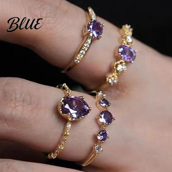 Stacking Ring Set 4Pcs/Set Women Finger Set Style Layered Rings