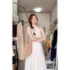 French high-end neck-hanging dress dress for women's summer elegant new design pleated waist and thin dress
