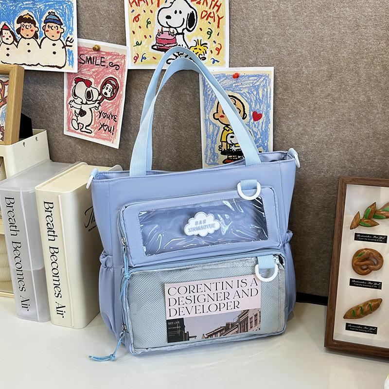 Two-dimensional Large-capacity Messenger Bag, Japanese Ins Comic-Con Girl, Shoulder Treasure, Transparent Bar, Pain Bag, Baby Bag.