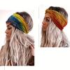 Boho Chic Tie-Dye Wide Headband for Women - Non-Slip, Stretchy Yoga & Workout Sweatband, Fashionable Hair Accessory, Knotted, Sweat-absorbing
