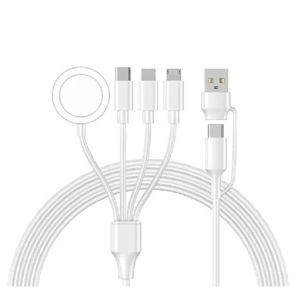 4 In 2 Multi Charging Cable for Apple Watch Charger USB C Cable Tra Vel Charger Compatible with iPhone 15 14 13 iWatch Series