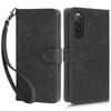 For Sony Xperia 10 V Leather Wallet Stand Phone Cover RFID Blocking Protective Case with Strap
