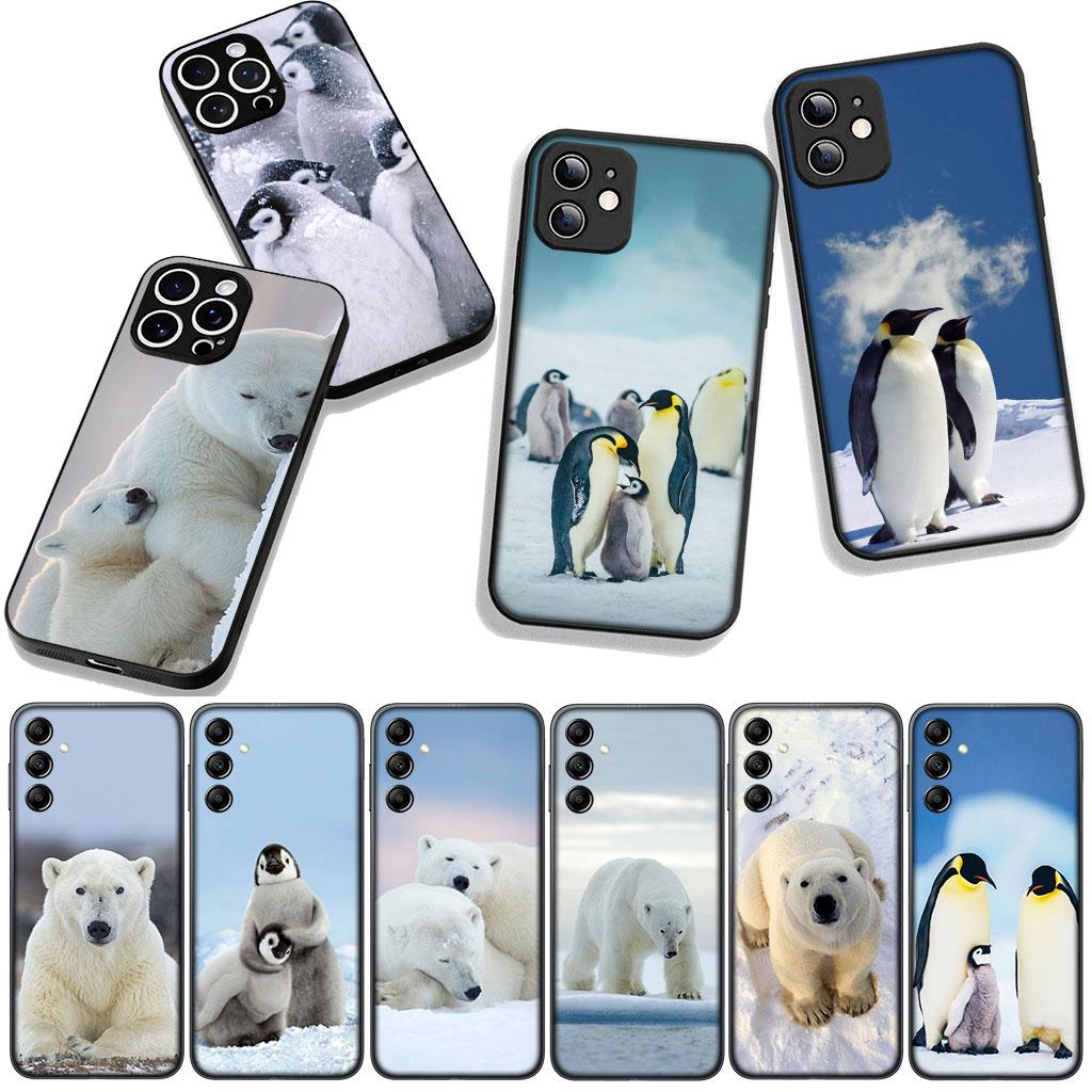 For Samsung Galaxy A25 A37 A57 A12 A14 A50 A51 A70 A71 A72 A21S A04 M15 Note 20 9 8 10 Case White Bear Penguin Spheniscidae