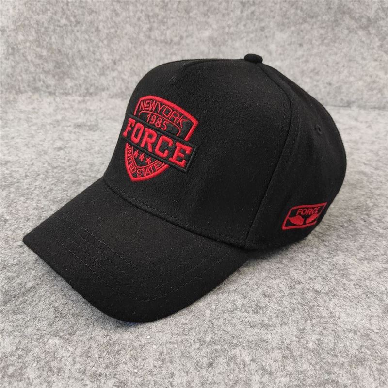 New high-top five-piece baseball cap autumn and winter woolen material peaked cap big head circumference men's hat couple women's hat casual fashion