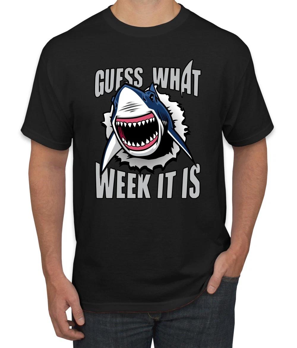 Guess What Week It Is Shark Funny Week Reveal Men s T- Shirt 2XL