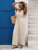 2026 Frühling/Sommer V-Ausschnitt Ärmellos Jumpsuit mit hoher Taille - Europäischer & Amerikanischer Resort Lässiger Stil für Damen