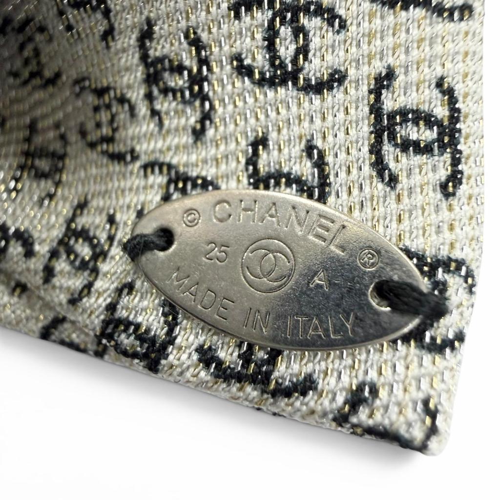 Used Unused itemCHANEL Chanel 25A Silk Coco Mark Pattern Hair Accessory Ribbon Barrette White Black Made in Italy Women's With Box
