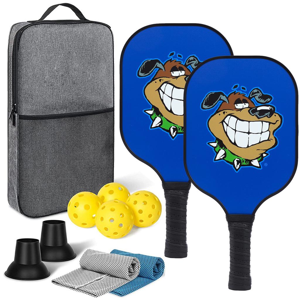Pickleball-Shot Cartoon Animal Beach Rackets Outdoor Sports 40-Hole Pickleball Glass Fiber Suction Ball Set