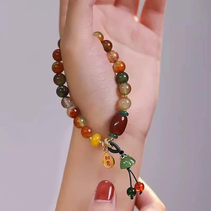 JYL TS Bracelet Bohemian Glass  Guanyin Theme Invites Blessings & Peace