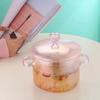 Pink Heart Glass Soup Pot