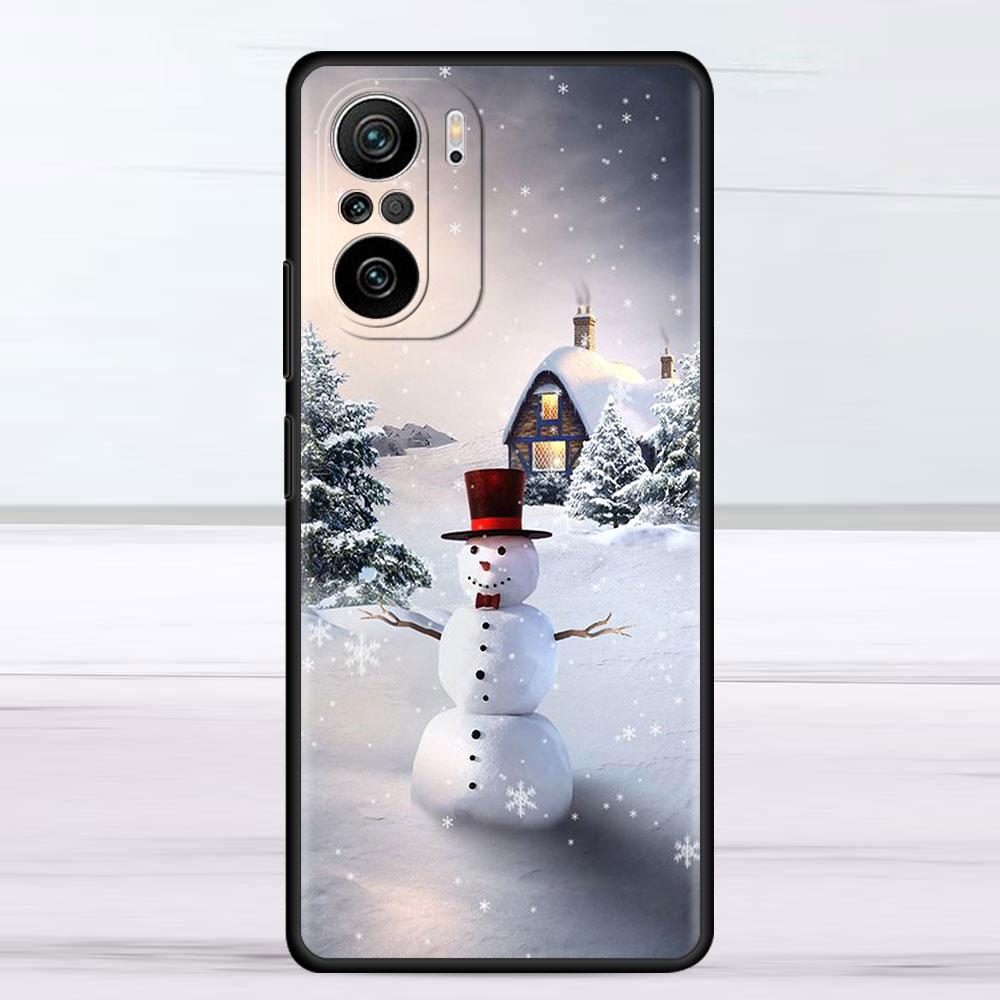 Cartoon Schneemann Weihnachten Fall Für Xiaomi Redmi Hinweis 11 10 9S 9 K40 Pro 7 8 9A 9C 8T 9T 10C 10Pro Silikon Telefon Shell