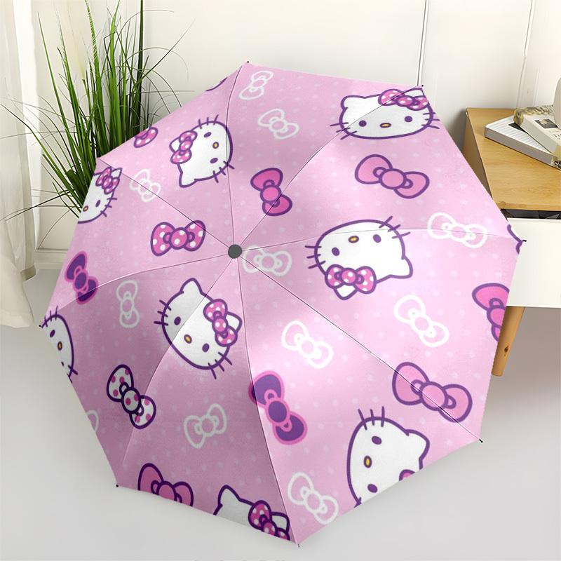 

1pc Hello Kitty Pattern Umbrella with Plastic Handle,Suitable for All Seasons Home Travel Outdoor UmbrellaSanlio037