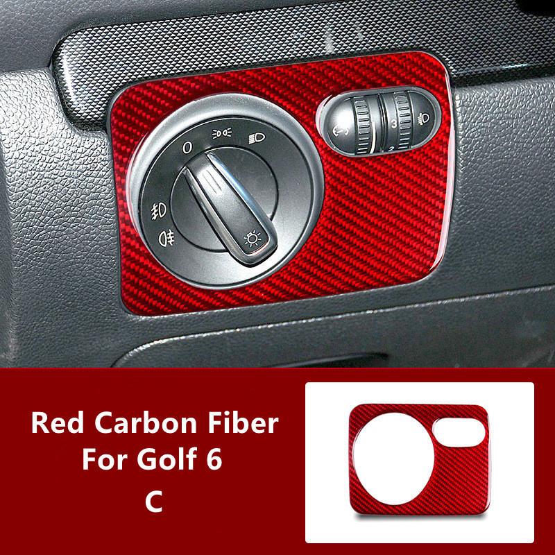 

Красные наклейки из углеродного волокна для внутренней отделки автомобиля, Стайлинг автомобиля для Volkswagen VW Golf 6, крышка центральной консоли, отделка автомобиля c