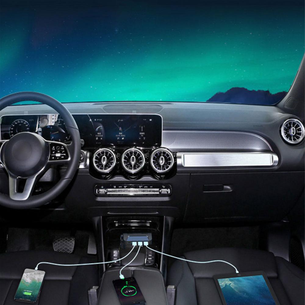 Car Multi-purpose Charger Multifunctional Type-c Fast Charge Car Accessories Pd Car Charger Portable 3 Usb Car Charger Universal