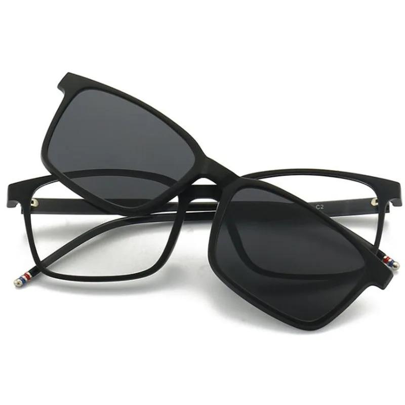 2295 Magnet Sun Clip Square Thin Frame Myopia Glasses 0 -0.5 -1.0 -2.0 -2.5 -3.0 -4.0 -5.0 To -6.0
