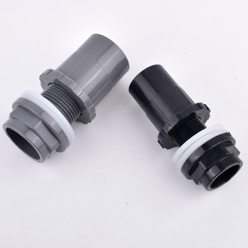 1Pc 20/25/32/40/50mm PVC Water Tank Connector, Thicken Fish Tank Drain Joint Aquarium Inlet Outlet Supply Pipe Joint Fittings