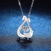 1ct Moissanite Necklace Swan Pendant Cross Chain Fashion Jewelry Women