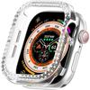 For Apple Watch Series 10 42mm PC Case Hollow Design Rhinestone Decor Watch Frame Cover
