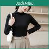 Collar Warm Half High Paragraph Bottoming Shirt Womens Autumn Winter Womens High Elastic Inner Lap Long Sleeve Tshirt Female