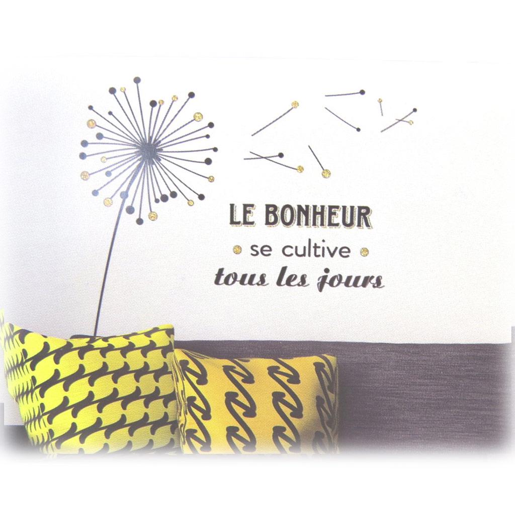 Les Trésors De Lily [P2731] - Sheet of Glitter Stickers 'Messages' ('Happiness Is Cultivated Every Day') - 60x32 Cm