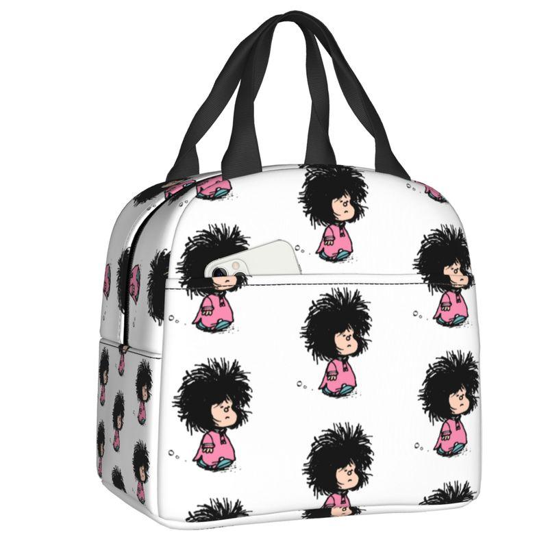 Benutzerdefinierte Manga Quino Mafalda Lunchtasche Herren Damen Kawaii Cartoon Warm Kühlbox Isoliert Lunchbox für Erwachsene Büro